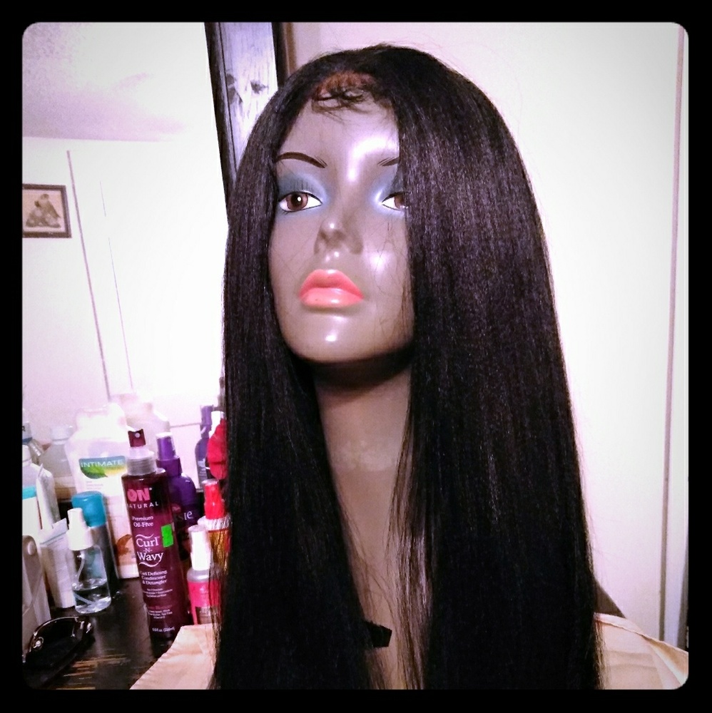 1B Synthetic Blend Swiss lace Front wig